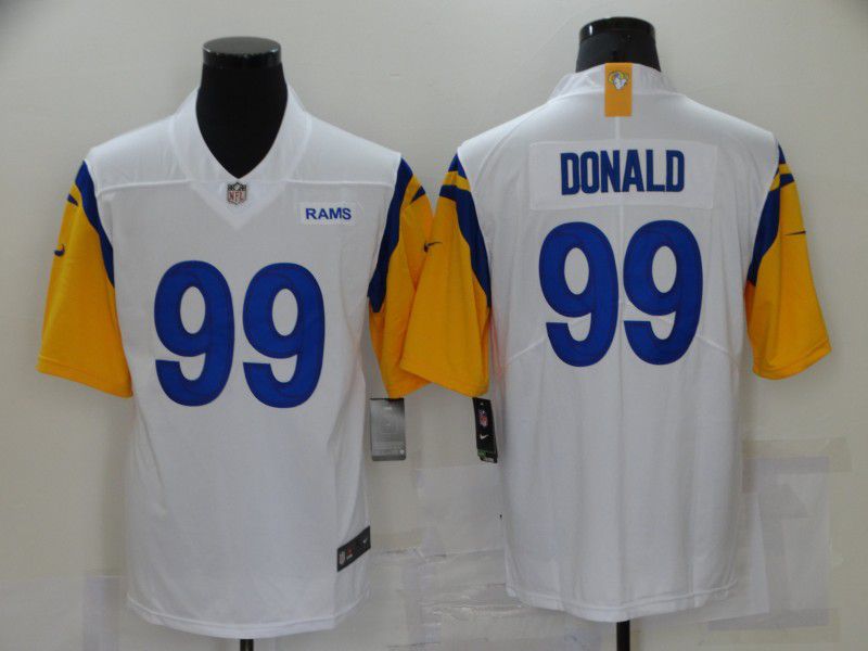 Men Los Angeles Rams 99 Donald White Vapor Untouchable Limited Player 2021 Nike NFL Jersey